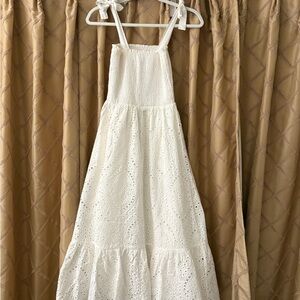 Pink Lily White Eyelet Kids Dress